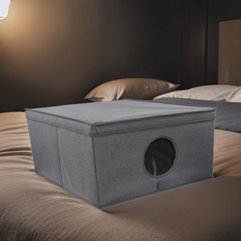 GREY szary organizer do szafy z pokrywą oraz oknem 48x36x19cm GREY szary organizer do szafy z pokrywą oraz oknem 48x36x19cm
