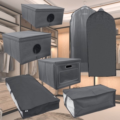 GREY szary organizer do szafy z pokrywą oraz oknem 48x36x19cm GREY szary organizer do szafy z pokrywą oraz oknem 48x36x19cm