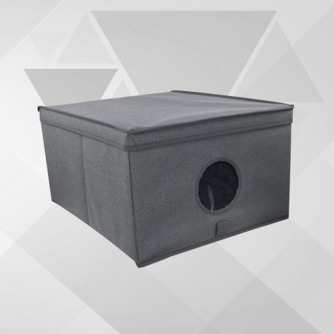 GREY szary organizer do szafy z pokrywą oraz oknem 50x40x25cm GREY szary organizer do szafy z pokrywą oraz oknem 50x40x25cm