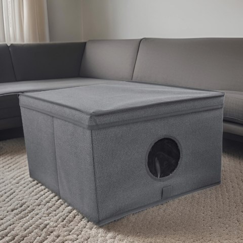 GREY szary organizer do szafy z pokrywą oraz oknem 50x40x25cm GREY szary organizer do szafy z pokrywą oraz oknem 50x40x25cm