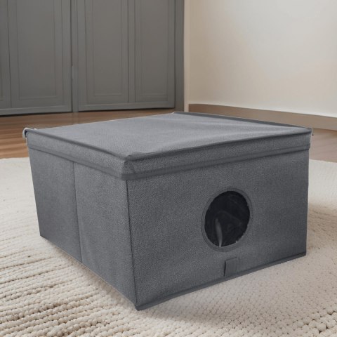 GREY szary organizer do szafy z pokrywą oraz oknem 50x40x25cm GREY szary organizer do szafy z pokrywą oraz oknem 50x40x25cm