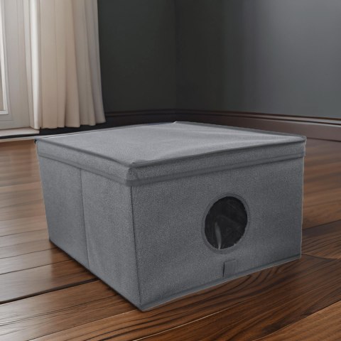 GREY szary organizer do szafy z pokrywą oraz oknem 50x40x25cm GREY szary organizer do szafy z pokrywą oraz oknem 50x40x25cm