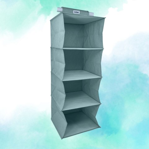 MINT zielony Wiszący organizer do szafy 4 przegrody 30x30x80cm MINT zielony Wiszący organizer do szafy 4 przegrody 30x30x80cm