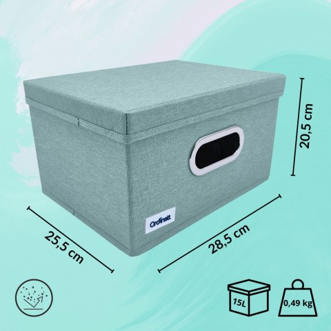 MINT zielony, miętowy organizer do szafy z pokrywą oraz oknem 29,5x22,5x16,5cm MINT zielony, miętowy organizer do szafy z pokrywą oraz oknem 29,5x22,5x16,5cm