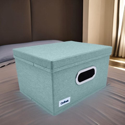MINT zielony, miętowy organizer do szafy z pokrywą oraz oknem 29,5x22,5x16,5cm MINT zielony, miętowy organizer do szafy z pokrywą oraz oknem 29,5x22,5x16,5cm