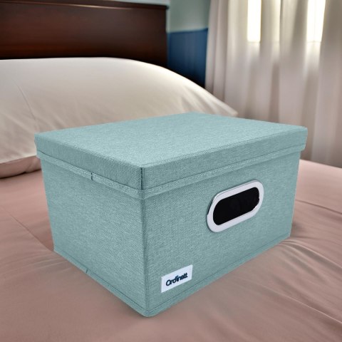 MINT zielony, miętowy organizer do szafy z pokrywą oraz oknem 29,5x22,5x16,5cm MINT zielony, miętowy organizer do szafy z pokrywą oraz oknem 29,5x22,5x16,5cm