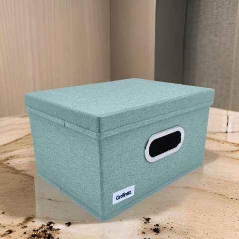 MINT zielony, miętowy organizer do szafy z pokrywą oraz oknem 29,5x22,5x16,5cm MINT zielony, miętowy organizer do szafy z pokrywą oraz oknem 29,5x22,5x16,5cm