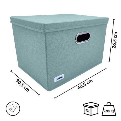 MINT zielony, miętowy organizer do szafy z pokrywą oraz oknem 40,5x30,5x26,5cm MINT zielony, miętowy organizer do szafy z pokrywą oraz oknem 40,5x30,5x26,5cm