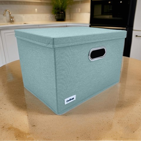 MINT zielony, miętowy organizer do szafy z pokrywą oraz oknem 40,5x30,5x26,5cm MINT zielony, miętowy organizer do szafy z pokrywą oraz oknem 40,5x30,5x26,5cm