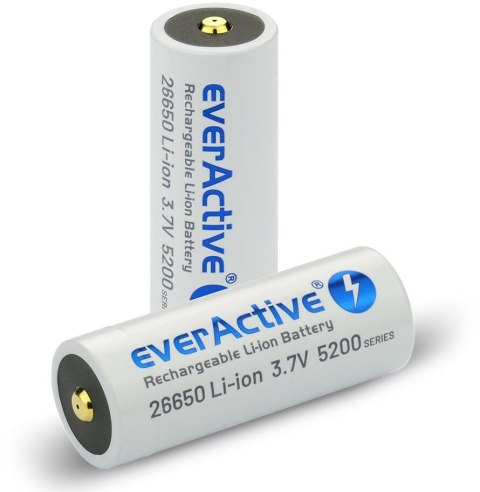 Akumulator 26650 Li-Ion 3,7V everActive 5200mAh micro USB (1 szt.) z zabezpieczeniem Akumulator 26650 Li-Ion 3,7V everActive 5200mAh micro USB (1 szt.) z zabezpieczeniem