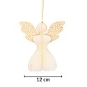 Aniołek papierowy składany 12cm - klasyczna biel