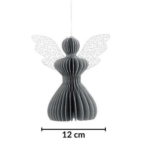 Aniołek papierowy składany 12cm - stylowa szarość Aniołek papierowy składany 12cm - stylowa szarość
