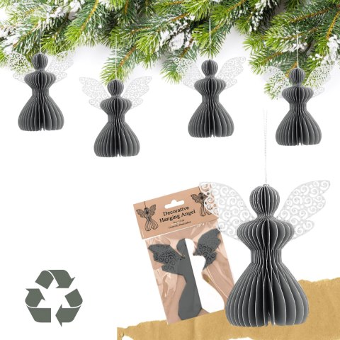 Aniołek papierowy składany 12cm - stylowa szarość Aniołek papierowy składany 12cm - stylowa szarość