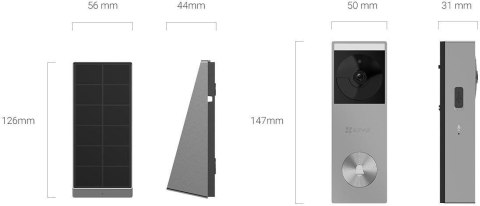 Dzwonek wideo Ezviz HP3 Pro 3MPx z panelem solarnym Dzwonek wideo Ezviz HP3 Pro 3MPx z panelem solarnym