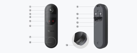 Inteligentny dzwonek Reolink D340B z baterią Wi-Fi 2K Inteligentny dzwonek Reolink D340B z baterią Wi-Fi 2K