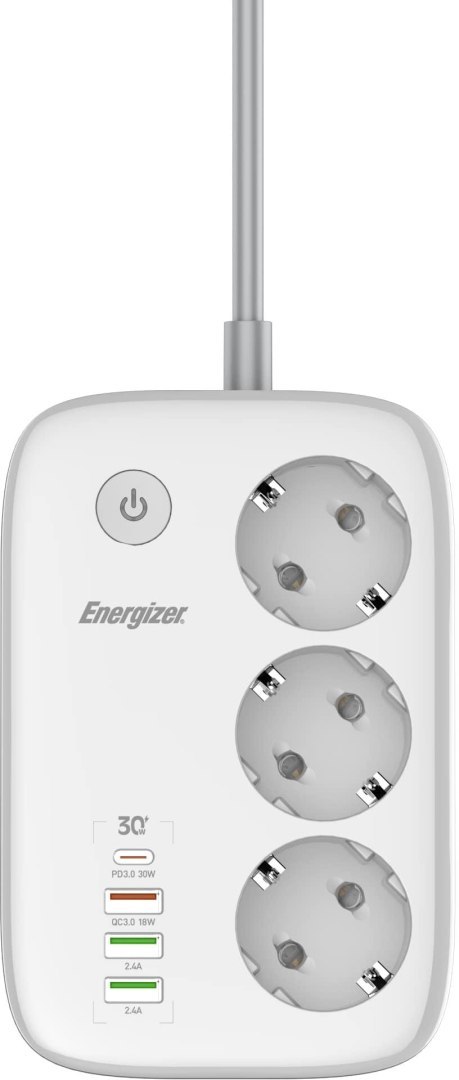 LISTWA ZASILAJĄCA SMART Energizer Z Wi-Fi I APP 3x SCHUKO 3x USB-A 1x USB-C 2500W 10A KABEL 2M LISTWA ZASILAJĄCA SMART Energizer Z Wi-Fi I APP 3x SCHUKO 3x USB-A 1x USB-C 2500W 10A KABEL 2M