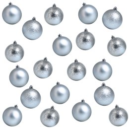 Zestaw 20 bombek choinkowych 8cm - eleganckie srebro