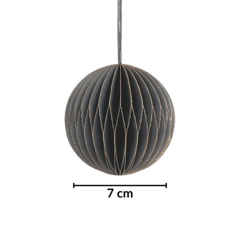 Zestaw 4 bombek papierowych składanych 7cm - elegancka szarość Zestaw 4 bombek papierowych składanych 7cm - elegancka szarość