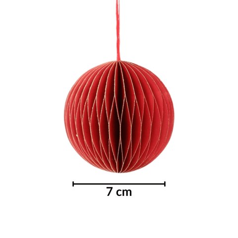 Zestaw 4 bombek papierowych składanych 7cm - klasyczna czerwień Zestaw 4 bombek papierowych składanych 7cm - klasyczna czerwień