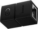Złączka sieciowa łącznik kabli Ethernet RJ-45 Baseus AirJoy Series 2 szt. - czarna