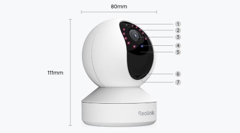 Kamera IP Reolink E340 wewnętrzna obrotowa 5MPx WiFi biała Kamera IP Reolink E340 wewnętrzna obrotowa 5MPx WiFi biała
