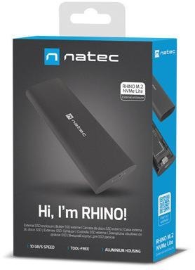 Obudowa na dysk SSD Natec Rhino M.2 NVME Lite USB-C 3.1 Gen.2 aluminium Obudowa na dysk SSD Natec Rhino M.2 NVME Lite USB-C 3.1 Gen.2 aluminium