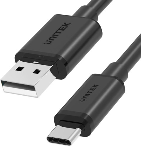 Unitek przewód USB-A - USB-C krótki 25cm Y-C480BK Unitek przewód USB-A - USB-C krótki 25cm Y-C480BK