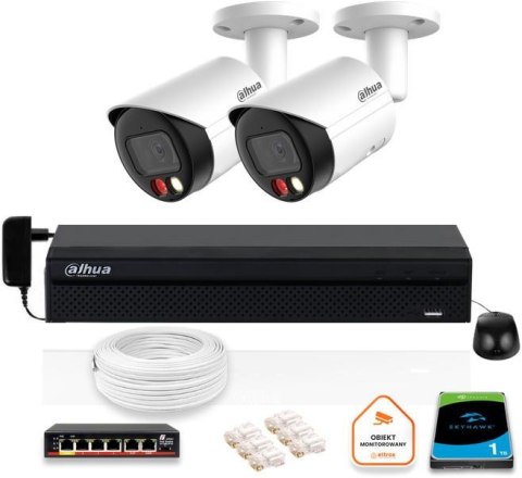 Zestaw monitoringu IP DAHUA 2x kamera IPC-HFW2849S-S-IL-0280B 8MPX Zestaw monitoringu IP DAHUA 2x kamera IPC-HFW2849S-S-IL-0280B 8MPX