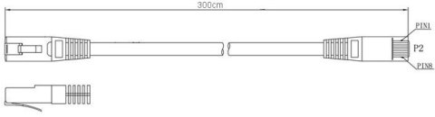 Kabel Patchcord Cat.5e UTP 3m szary Kabel Patchcord Cat.5e UTP 3m szary