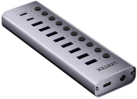 Unitek Hub USB C/USB A 10w1 5Gbps z włącznikami portów Unitek Hub USB C/USB A 10w1 5Gbps z włącznikami portów