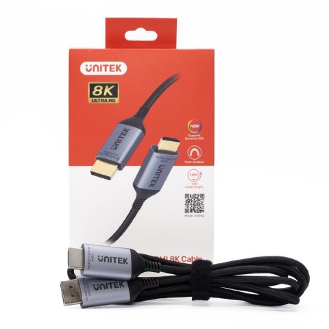 Unitek Kabel DisplayPort 1.4 do HDMI 2.1, 8K, 1,8m Unitek Kabel DisplayPort 1.4 do HDMI 2.1, 8K, 1,8m