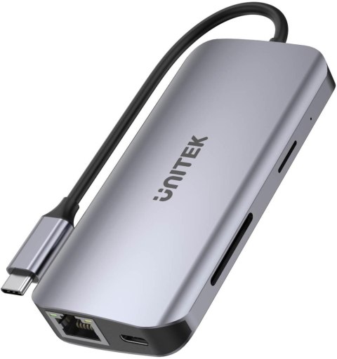 Unitek D1122A01 Aktywny hub USB-C 5Gbps, 2x HDMI 4K, czytnik kart, RJ-45, PD 100W Unitek D1122A01 Aktywny hub USB-C 5Gbps, 2x HDMI 4K, czytnik kart, RJ-45, PD 100W