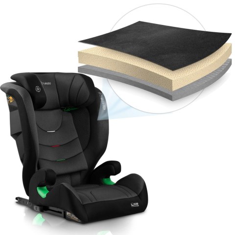 Fotelik samochodowy Nukido Louis Soft czarno-szary 15-36 kg ISOFIX Fotelik samochodowy Nukido Louis Soft czarno-szary 15-36 kg ISOFIX