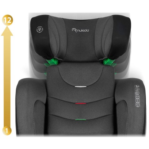 Fotelik samochodowy Nukido Louis Soft czarno-szary 15-36 kg ISOFIX Fotelik samochodowy Nukido Louis Soft czarno-szary 15-36 kg ISOFIX