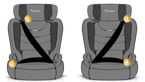 Fotelik samochodowy Nukido Louis Soft szary15-36 kg ISOFIX Fotelik samochodowy Nukido Louis Soft szary15-36 kg ISOFIX