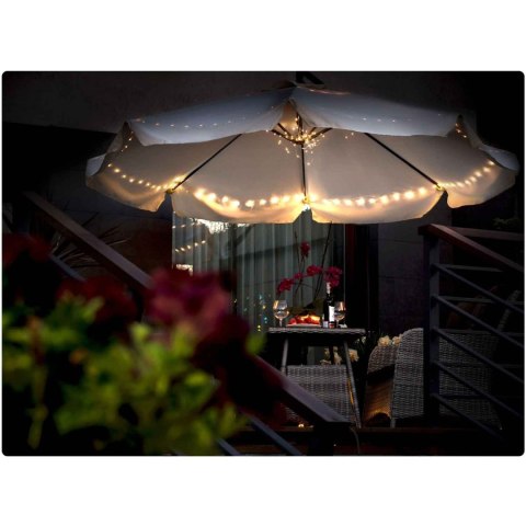 Parasol ogrodowy składany 8 segmentów szary 350cm Parasol ogrodowy składany 8 segmentów szary 350cm