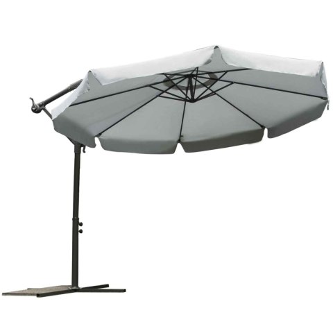 Parasol ogrodowy składany 8 segmentów szary 350cm Parasol ogrodowy składany 8 segmentów szary 350cm