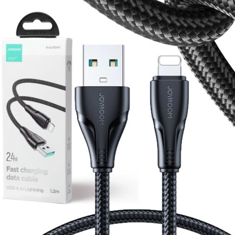 Kabel USB-A / Lightning Joyroom S-UL012A11 120cm 2.4A w oplocie czarny Kabel USB-A / Lightning Joyroom S-UL012A11 120cm 2.4A w oplocie czarny