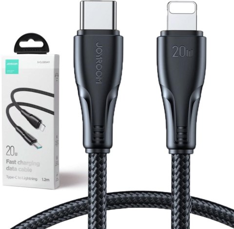Kabel USB-C / Lightning Joyroom S-CL020A11 120cm 20W w oplocie czarny Kabel USB-C / Lightning Joyroom S-CL020A11 120cm 20W w oplocie czarny