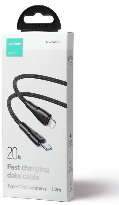 Kabel USB-C / Lightning Joyroom S-CL020A11 120cm 20W w oplocie czarny Kabel USB-C / Lightning Joyroom S-CL020A11 120cm 20W w oplocie czarny