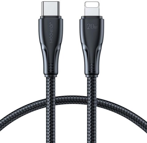 Kabel USB-C / Lightning Joyroom S-CL020A11 120cm 20W w oplocie czarny Kabel USB-C / Lightning Joyroom S-CL020A11 120cm 20W w oplocie czarny