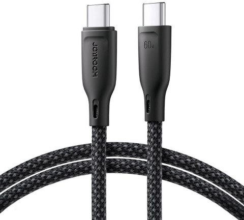 Kabel USB-C / USB-C Joyroom SA34-CC3 100cm 60W 5A PD w oplocie czarny Kabel USB-C / USB-C Joyroom SA34-CC3 100cm 60W 5A PD w oplocie czarny