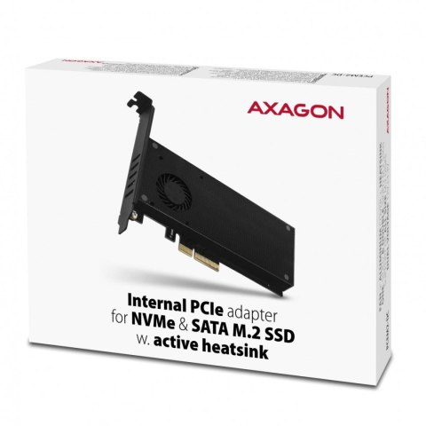 Adapter Axagon PCEM2-DC PCI-E x4 na M.2 NVMe z chłodzeniem Adapter Axagon PCEM2-DC PCI-E x4 na M.2 NVMe z chłodzeniem