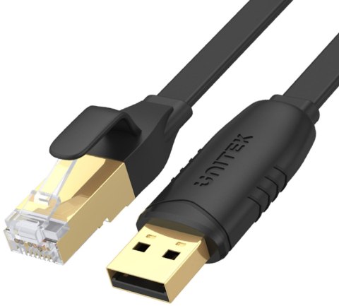 Kabel Unitek Y-SP02001B RJ-45 na USB-A konsolowy 1,8m Kabel Unitek Y-SP02001B RJ-45 na USB-A konsolowy 1,8m