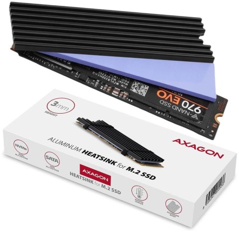 Radiator do dysków Axagon CLR-M2L3 M.2 SSD 3mm Radiator do dysków Axagon CLR-M2L3 M.2 SSD 3mm