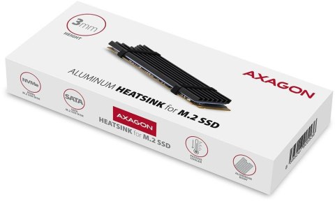 Radiator do dysków Axagon CLR-M2L3 M.2 SSD 3mm Radiator do dysków Axagon CLR-M2L3 M.2 SSD 3mm