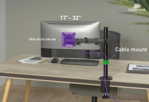 Uchwyt biurkowy przegubowy na 1 monitor Spacetronik SPA-112 Uchwyt biurkowy przegubowy na 1 monitor Spacetronik SPA-112