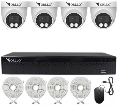Zestaw Monitoringu 4 Kamery PoE ORLLO ECO DOME Zestaw Monitoringu 4 Kamery PoE ORLLO ECO DOME