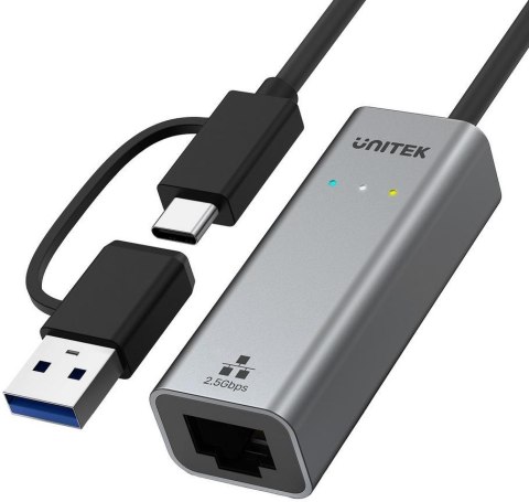 Adapter Unitek U1313C USB-A/C na RJ45 2.5G Ethernet Adapter Unitek U1313C USB-A/C na RJ45 2.5G Ethernet