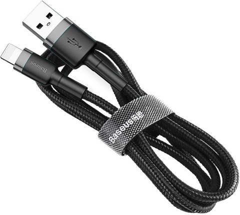 KABEL USB-A / Lightning iPhone Baseus Cafule CALKLF-AG1 50cm Apple 2.4A CZARNO-SZARY W OPLOCIE KABEL USB-A / Lightning iPhone Baseus Cafule CALKLF-AG1 50cm Apple 2.4A CZARNO-SZARY W OPLOCIE